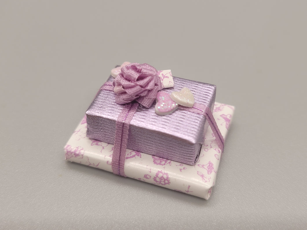 3 Tier Purple and Pink Wrapped Present – by Cheryl Warder