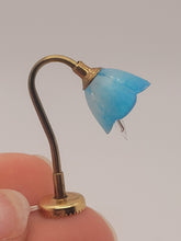 Load image into Gallery viewer, Dollhouse Miniature ~ Blue &quot;Frosted Glass&quot; Flower Lamp by Lighting Bug
