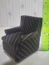 Load image into Gallery viewer, ☆ SALE ☆ 2pc Brown &amp; Tan Striped Sofa and Arm Chair
