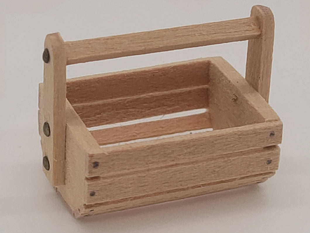 Wooden Rocking Basket with Handle - Signed DH