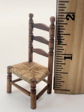 Load image into Gallery viewer, Dollhouse Miniature ~ 1:24 Scale, Old Style Wooden Chair with Woven Seat

