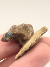 Load image into Gallery viewer, Zuni Fetish Carving Stone Animal on Arrowhead by Della Haloo
