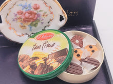 Load image into Gallery viewer, Dollhouse Miniature ~ 1:12 Scale, Large Cookies in Tin with Floral Platter Set, By Reutter Porcelain
