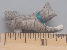 Load image into Gallery viewer, Resin Grey Tabby Cat with Blue Collar Playing
