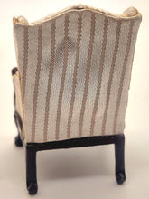 Load image into Gallery viewer, Dollhouse Miniature ~ 1:24 Scale, Striped Chair with Missing Cushion
