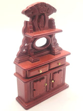 Load image into Gallery viewer, Dollhouse Miniature ~ 1:24 Scale, Elegant Cherry Cabinet with Oval Mirror
