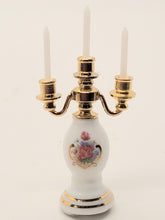 Load image into Gallery viewer, Dollhouse Miniature ~ Floral Porcelain Candle Holder
