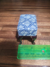 Load image into Gallery viewer, Blue Pattern Walnut Wooden Stool - Bespaq
