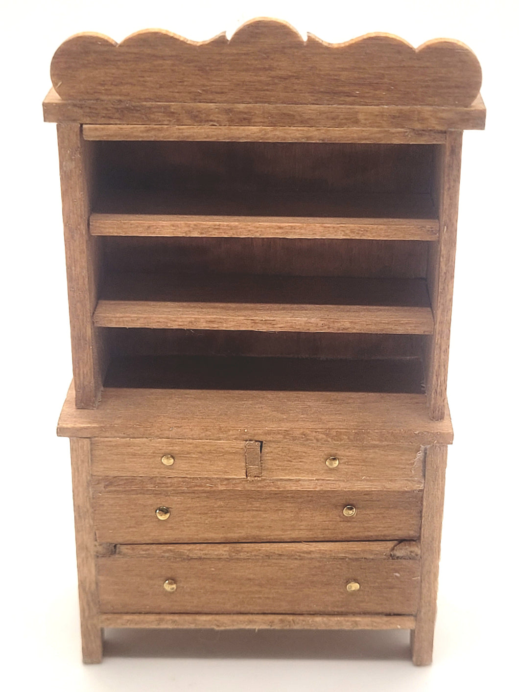 Dollhouse Miniature ~ 1:24 Scale, Wooden Hutch with Shelves and Drawers
