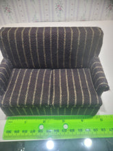 Load image into Gallery viewer, ☆ SALE ☆ 2pc Brown &amp; Tan Striped Sofa and Arm Chair
