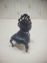 Load image into Gallery viewer, 2pc Set Bench and Side Chair Black Velvet and Mahogany
