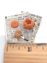 Load image into Gallery viewer, Dollhouse Miniature ~ 1:24 Scale, Pumpkin Carving on Newspaper Setup
