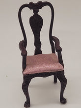 Load image into Gallery viewer, 5pc Handmade Formal Dining Set with Pink Velvety Chair Cushions, 1:24 Scale
