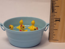 Load image into Gallery viewer, Chirping Ducklings in Blue Galvanized Tub
