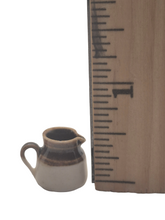 Load image into Gallery viewer, James Clark – Handmade Pottery Milk Pitcher Brown and Beige
