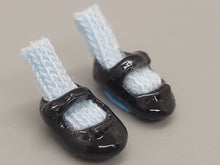 Load image into Gallery viewer, Black Shoe and Blue Sock Set – by Cheryl Warder
