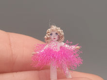 Load image into Gallery viewer, ¾&quot; Blonde Ballerina Doll in Hot Pink Tutu – by Cheryl Warder
