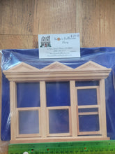 Load image into Gallery viewer, Dollhouse Miniature ~ 1:12 Scale, Triple Window with Hooded Pediment
