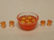 Load image into Gallery viewer, Oranges in Pink Punch Bowl with 8 Glasses
