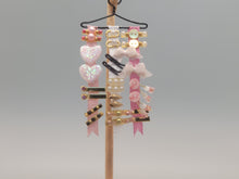 Load image into Gallery viewer, Pink Ribbons and Barrettes for Little Girl on Wooden Stand - by Cheryl Warder
