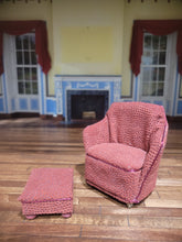 Load image into Gallery viewer, Artisan Red Arm Chair w/ Foot Stool
