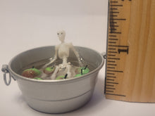 Load image into Gallery viewer, Skeleton Bobbing for Apples in Galvanized Tub
