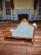 Load image into Gallery viewer, Light Blue and Oak Colored Telephone Chair

