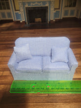 Load image into Gallery viewer, Light Blue Fabric Couch &amp; Chair Handmade
