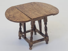 Load image into Gallery viewer, Dollhouse Miniature ~ 1:24 Scale, Handmade Nicole Walton Wooden Drop-leaf Table
