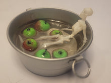 Load image into Gallery viewer, Skeleton Bobbing for Apples in Galvanized Tub
