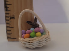 Load image into Gallery viewer, Easter Basket with Colored Eggs and Chocolate Bunny
