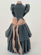 Load image into Gallery viewer, Handmade Blue Victorian Dress with Pink Bow
