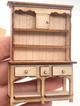 Load image into Gallery viewer, Dollhouse Miniature ~ 1:24 Scale, Wooden Hutch with Non-functional Drawers
