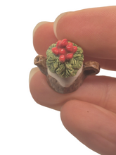 Load image into Gallery viewer, Valerie Casson – Porcelain Log Teapot with Holly Berry Lid
