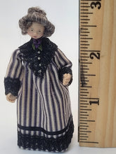 Load image into Gallery viewer, Handmade Grandma Doll in Victorian Striped Dress
