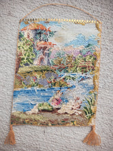 Load image into Gallery viewer, Dollhouse Miniature ~ Petit Point Hanging Tapestry Victorian Riverside Scene - Ursula Sauerberg
