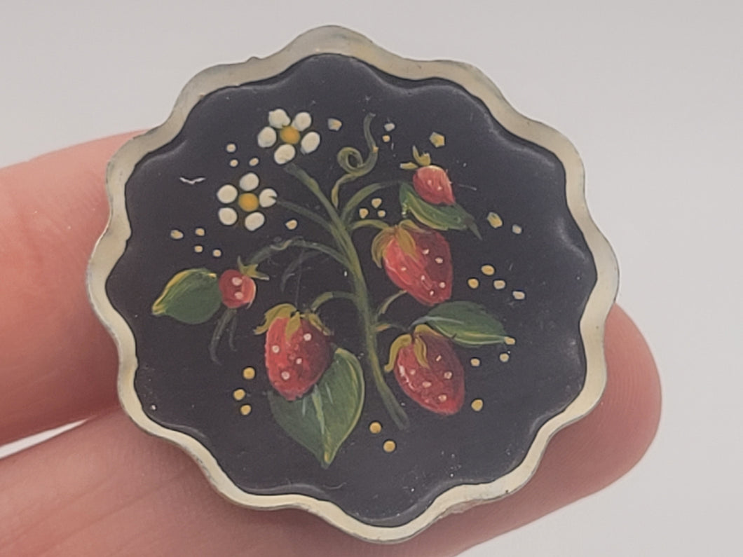 Painted Strawberry Tray by Theresa Bahl