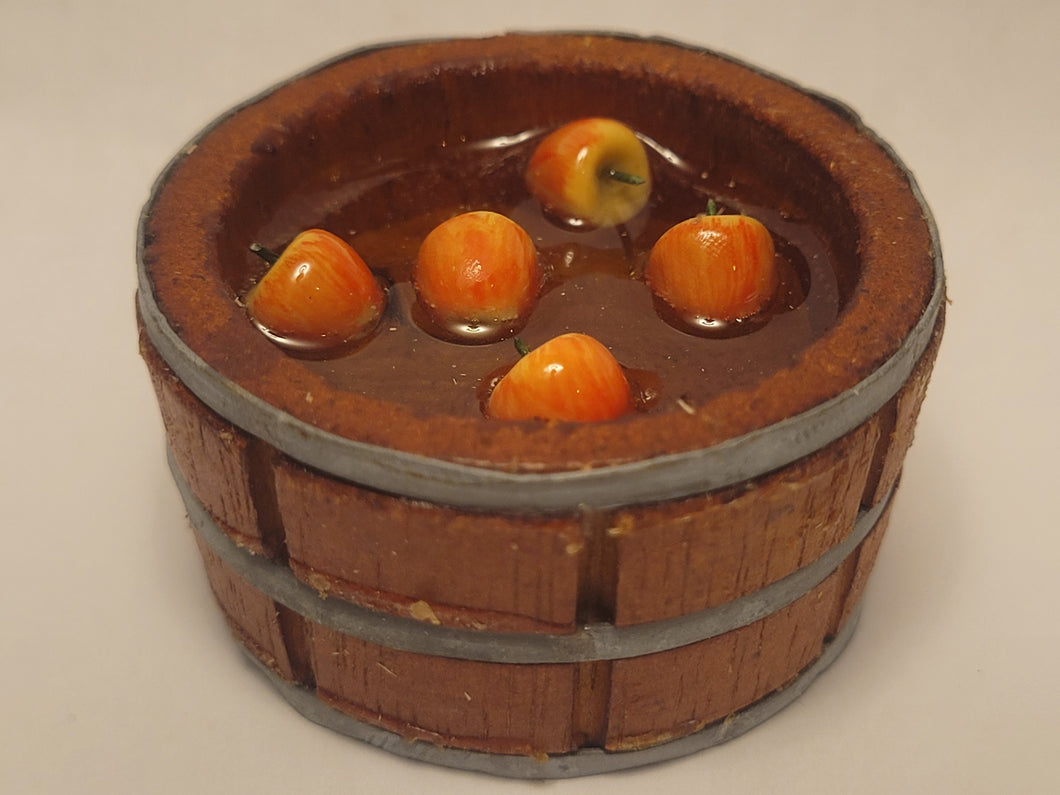 Wooden Bucket with Bobbing for Apples - Red