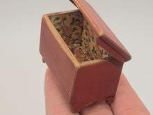 Load image into Gallery viewer, Vintaged Toy Chest with Floral Wallpaper Interior
