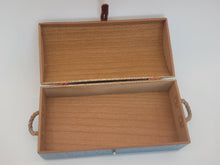 Load image into Gallery viewer, Al Chandronnait – Blue Chest with Rope Handles and Leather Latch
