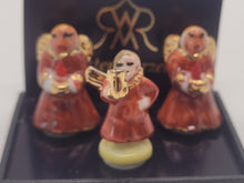 Load image into Gallery viewer, Dollhouse Miniature ~ Reutter Porcelain Handcrafted Angel Figurines holding Trumpets and Candles
