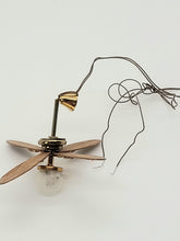 Load image into Gallery viewer, Dollhouse Miniature ~ 1/2&quot; Scale, 4-Arm Fan with Gold Leaf Detailing &amp; Round Cieling Light
