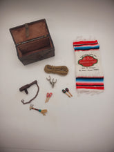 Load image into Gallery viewer, Dollhouse Miniature ~ 1:12 Scale, Leather Chest with Southwest Accessories Inside
