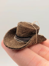 Load image into Gallery viewer, Dollhouse Miniature ~ 1:12 Scale, Brown Hide Cowboy Western Hat
