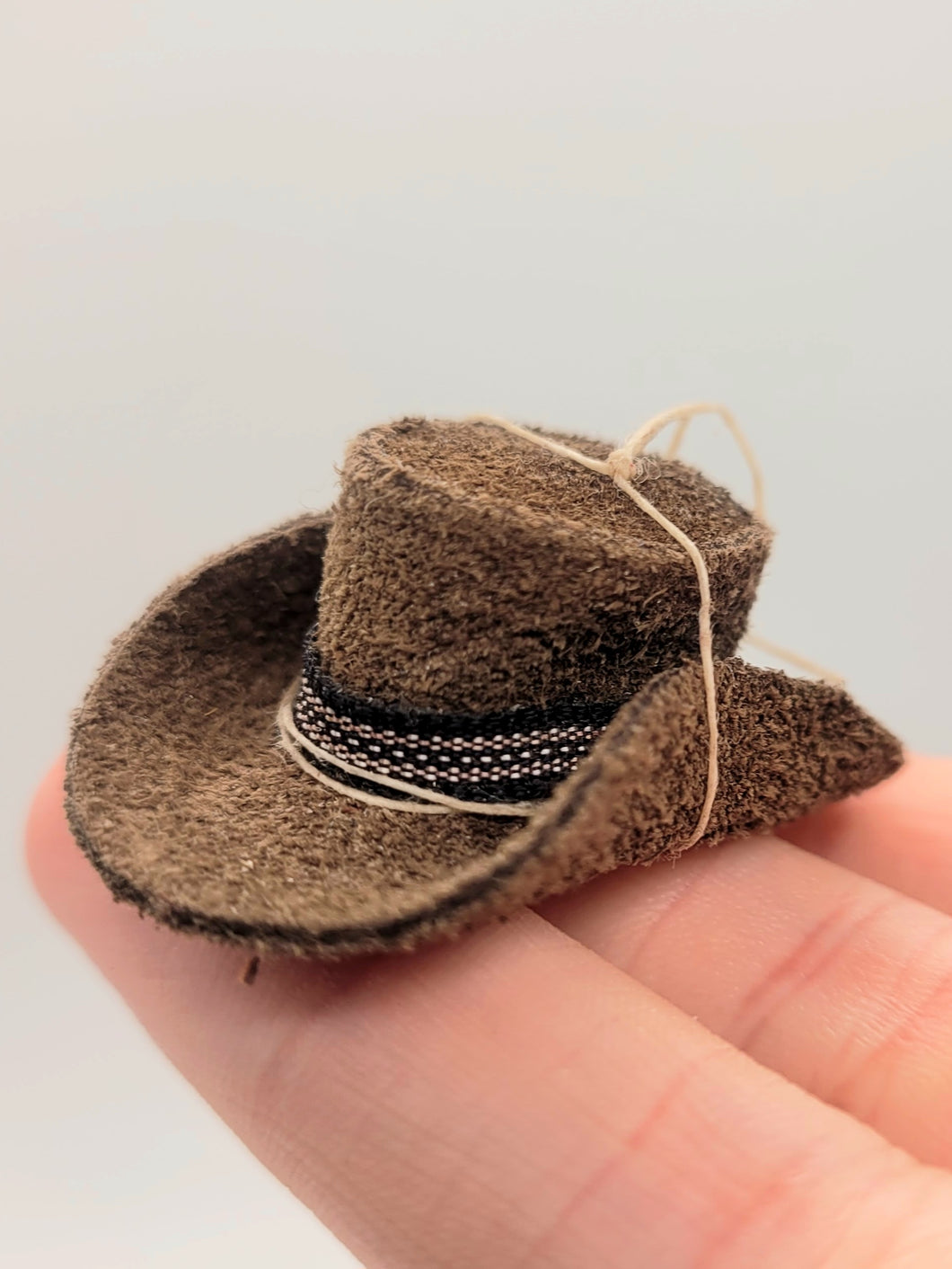 Dollhouse Miniature ~ 1:12 Scale, Brown Hide Cowboy Western Hat
