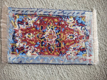Load image into Gallery viewer, Dollhouse Miniature ~ Petit Point Classic Heriz-Style Rug with Floral Star Medallion and Tribal Borders - Ursula Sauerberg
