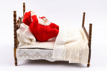 Load image into Gallery viewer, Twin Minis Hand Sculpted Santa &amp; Mrs. Claus in Bed

