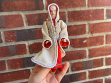Load image into Gallery viewer, Father Christmas / Saint Nicolas Porcelain Doll with White Cloak and Red Robe
