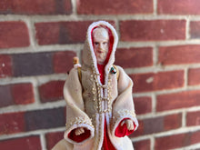 Load image into Gallery viewer, Father Christmas / Saint Nicolas Porcelain Doll with White Cloak and Red Robe
