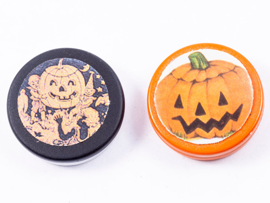 Halloween Round Metal Candy Tins Set of 2 - One with Cookies